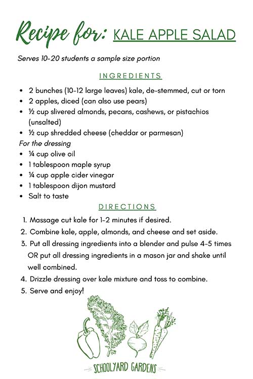 SYG Kale Apple Salad Recipe Card