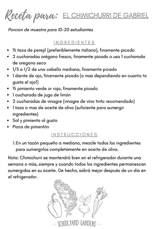SPANISH VERSION_Gabriel’s Chimichurri Recipe Card