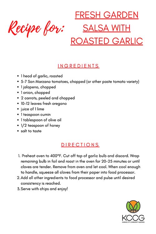 Fresh Garden Salsa with Roasted Garlic Recipe Card