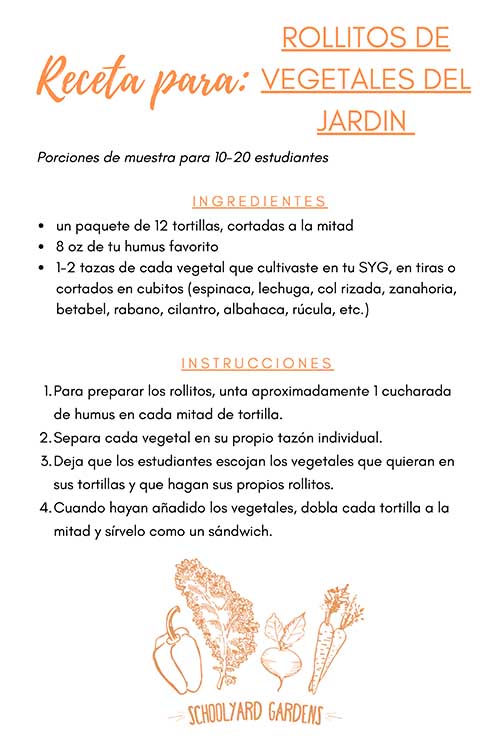 SPANISH VERSION_SYG Garden Veggie Wraps Recipe Card