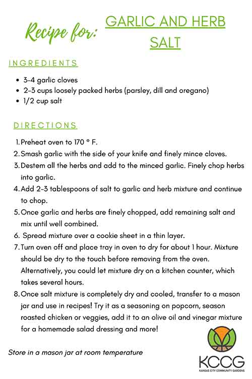 Garlic and Herb Salt Recipe Card