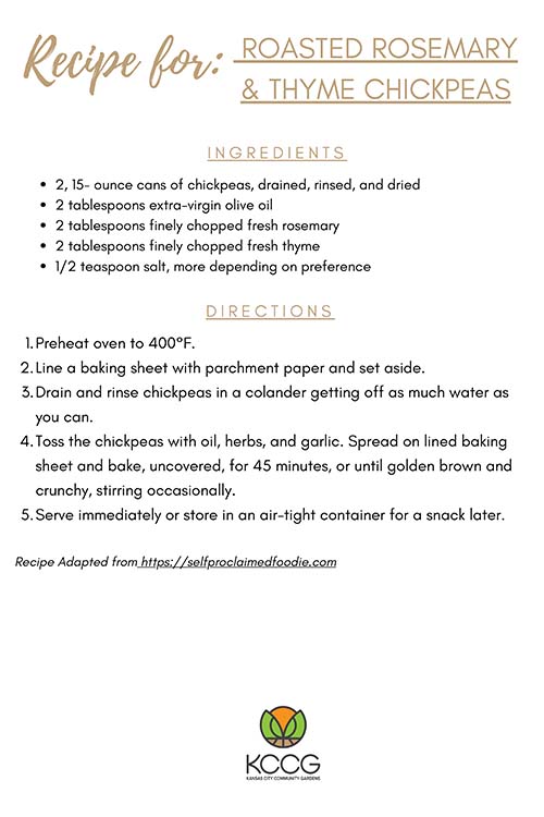 Roasted Rosemary & Thyme Chickpeas Recipe Card